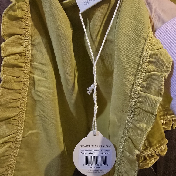 NWT Spartina 449 Mustard Yellow Velvet Topper Wrap Scarf - Picture 7 of 11